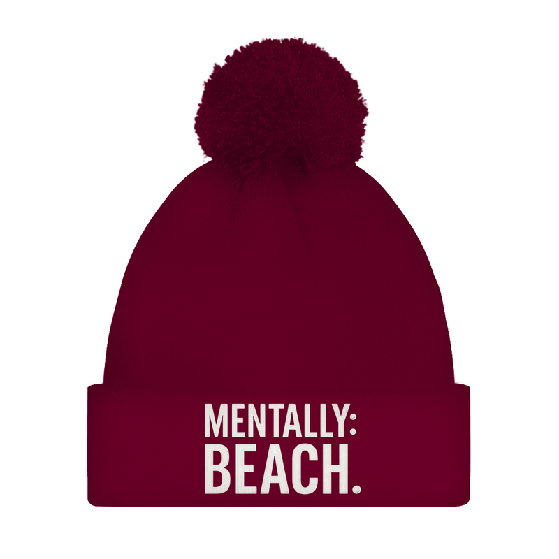 Damen Wintermütze mit Bommel, Mentally Beach