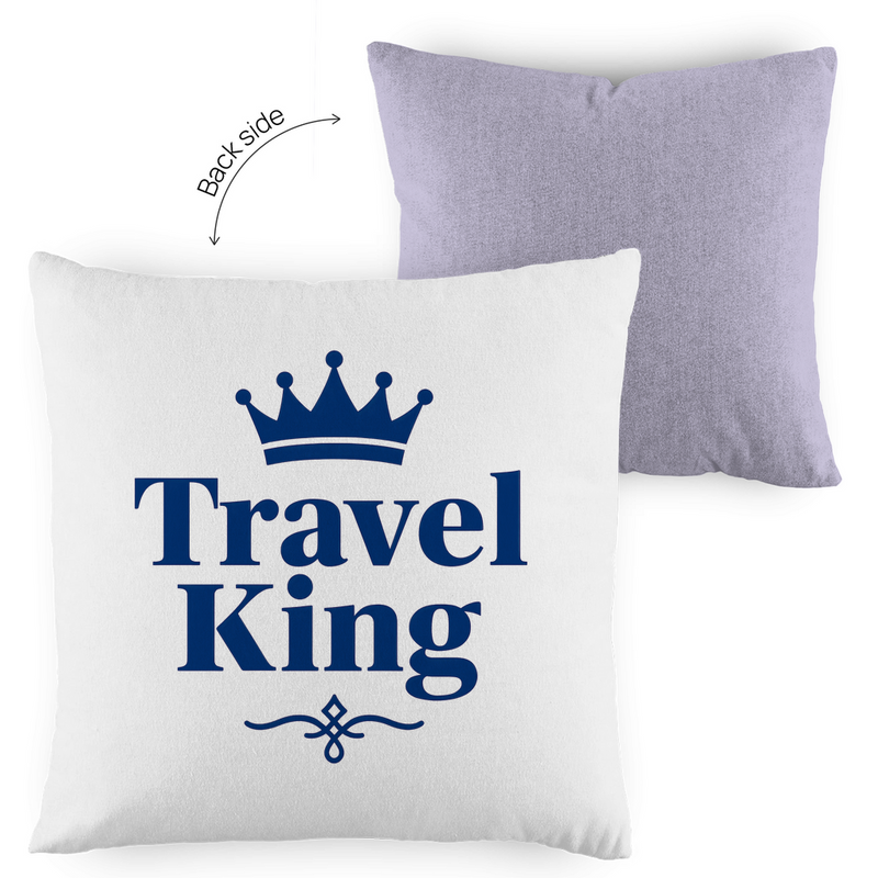 Kissenhülle mit Travel King-Print