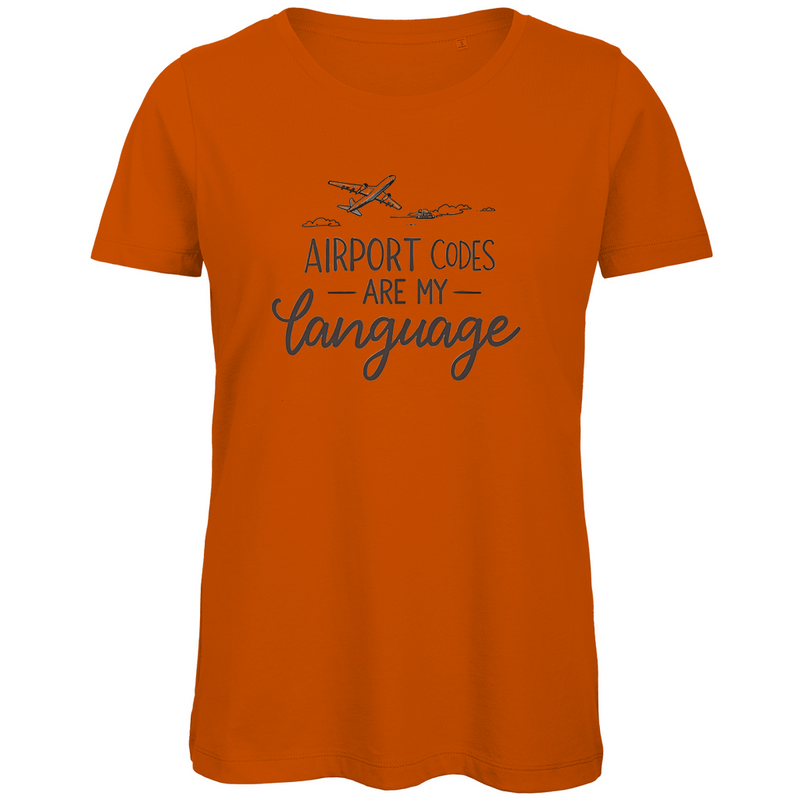 damen-tshirt_urban-orange_airport-codes-are-my-language