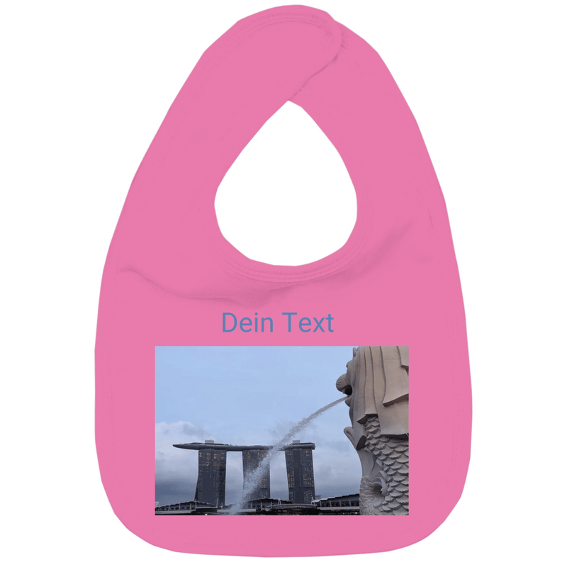 Lätzchen für Babys in der Farbe Pink zum personalisieren. Fernweh zum Anziehen mit travelPrint4U.de
