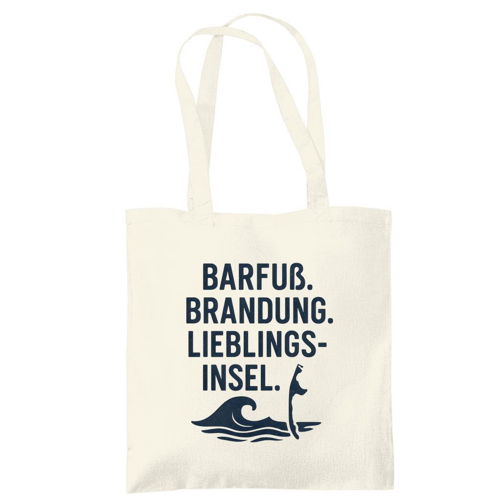 Stoffbeutel mit LIEBLINGSINSEL SYLT Aufdruck (schwarz) Stoff-Farbe: Natural. Fernweh zum Anfassen? travelPrint4U.de