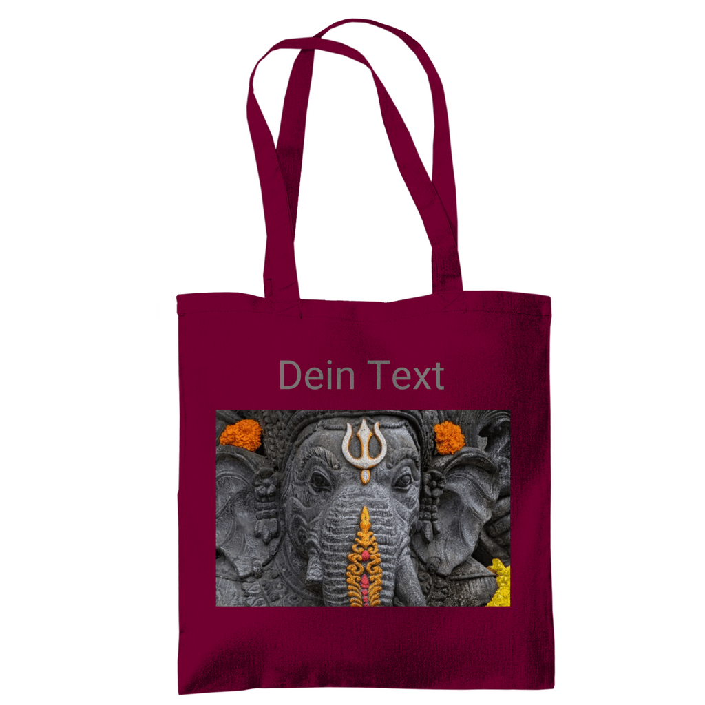 Stoffbeutel personalisierbar mit Deinem Foto und kurzem Text. Grundfarbe: Burgund. Fernweh zum Anfassen? travelPrint4U.de