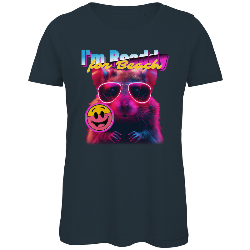 t-shirt-damen_funshirt_beach-readdy-hamster_dark-grey