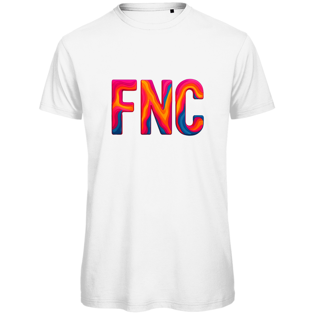 TShirt für Herren mit buntem FNC Print für Airport FUNCHAL. Stoff-Farbe: White. Fernweh zum Anziehen? travelPrint4U.de