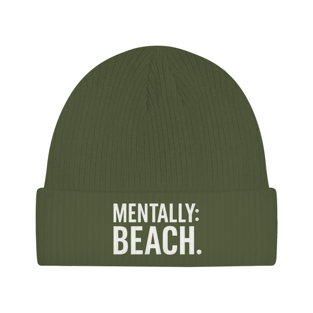 Beanie Mütze Herren, Design „Mentally Beach“