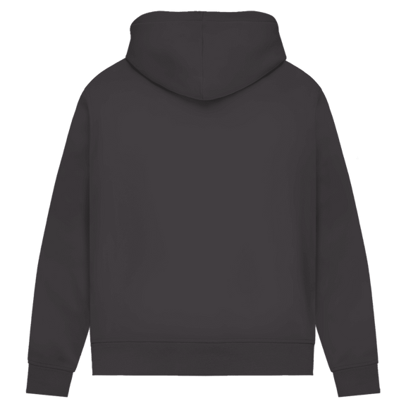 Bequemer New York Hoodie in Asphalt. Rückseite uni.