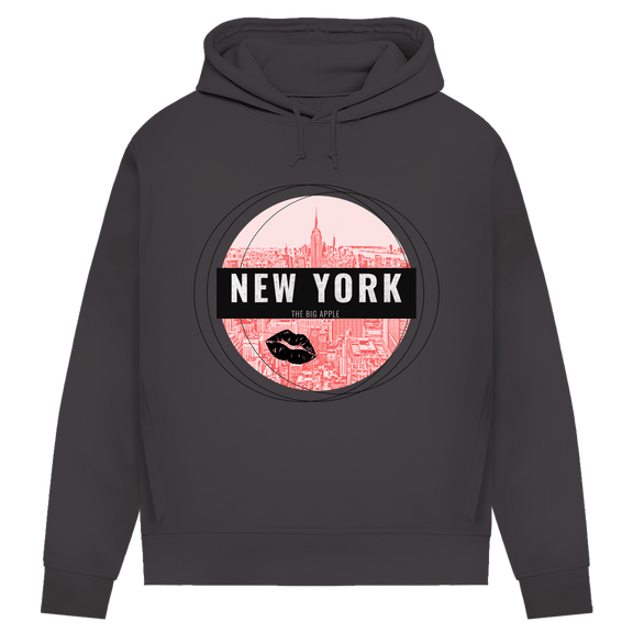 Bequemer New York Hoodie in Farbe Asphalt. Die gemütliche Reisegarderobe für deinen nächsten Flug von travelPrint4U.