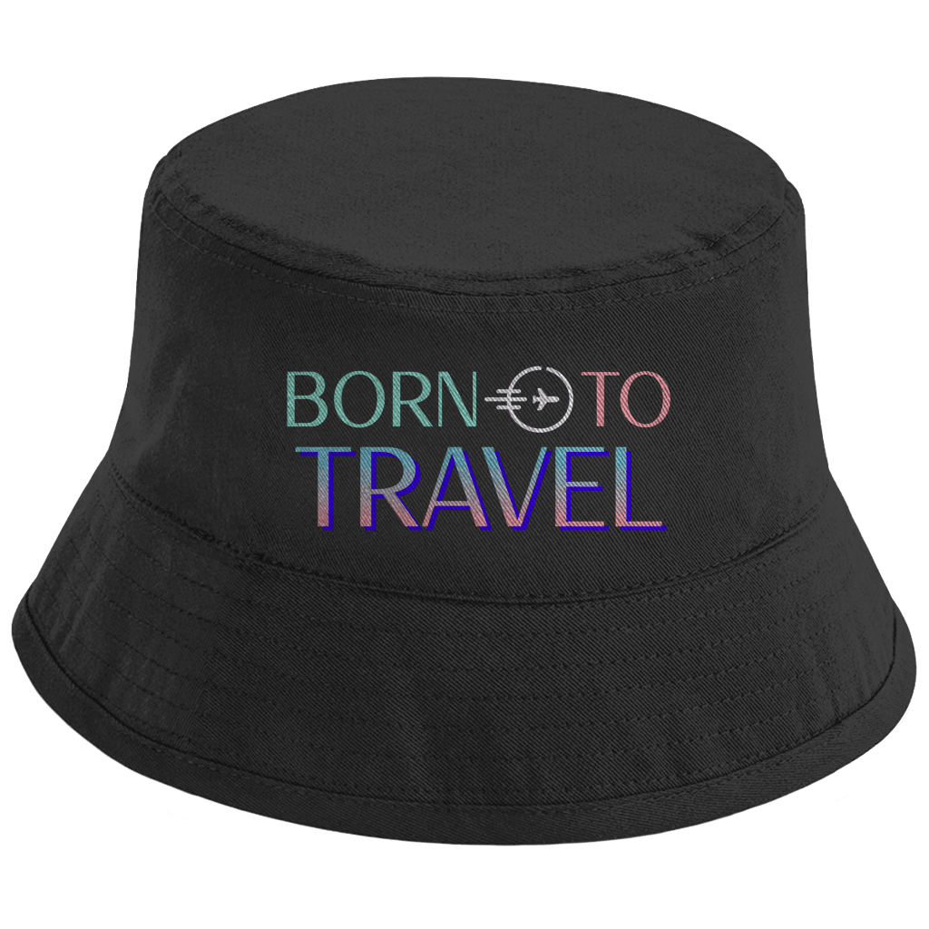 Born to Travel Bucket Hat – Fischerhut mit Print für Reisende