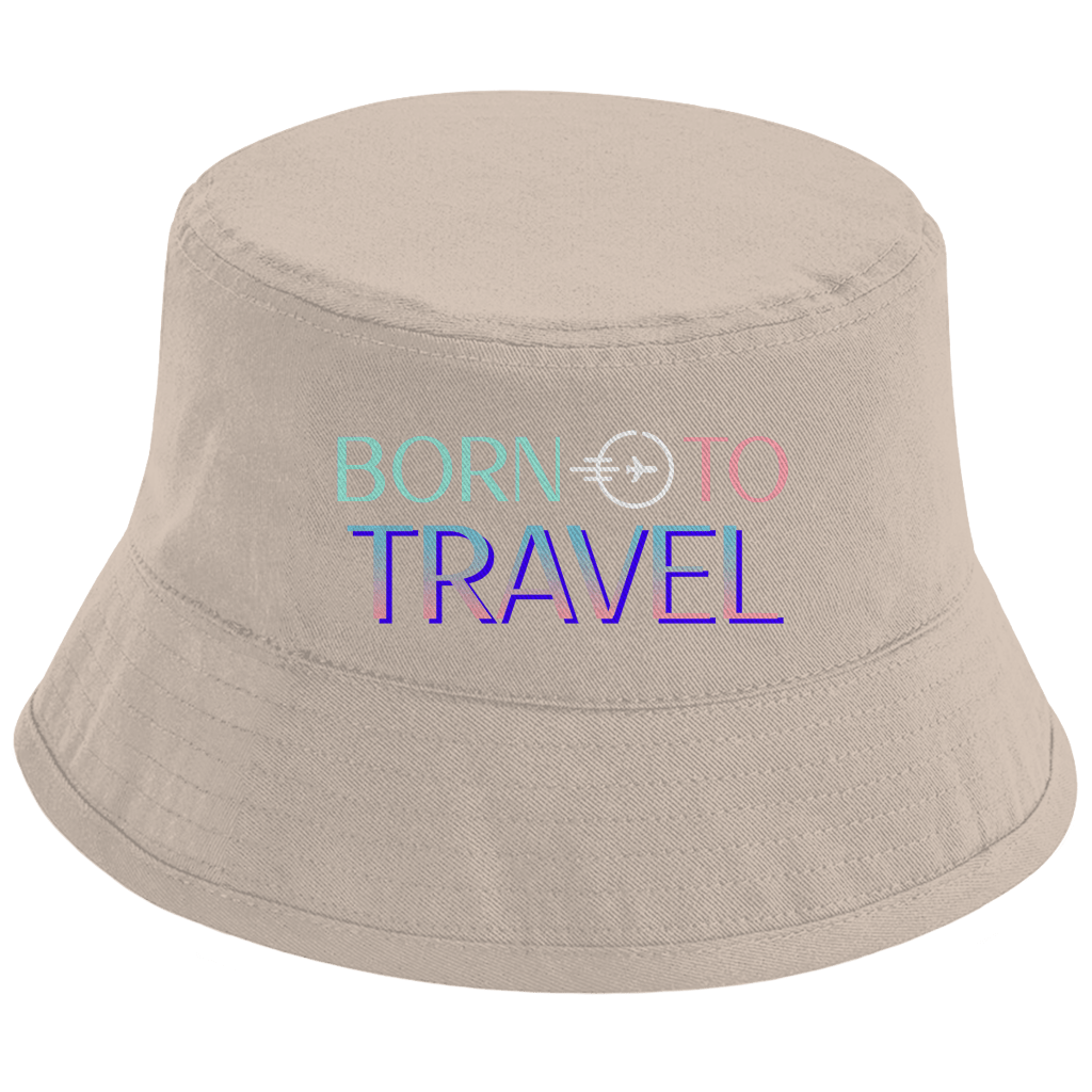 Born to Travel Bucket Hat – Fischerhut mit Print für Reisende