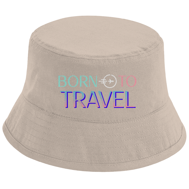 Born to Travel Bucket Hat – Fischerhut mit Print für Reisende