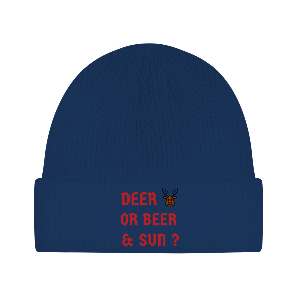 Herren Beanie Weihnachtsmütze, Deer or Beer & Sun