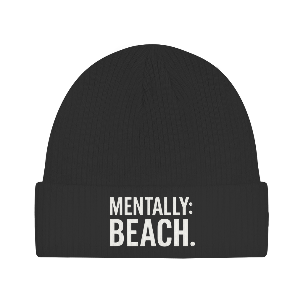 Beanie Mütze Herren, Design „Mentally Beach“