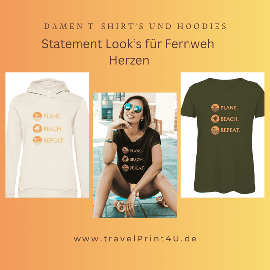 Beitragsvorschau für Instagram Post: Plane. Beach. Repeat. @travelPrint_4U