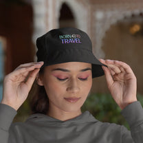 Born to Travel Bucket Hat – Fischerhut mit Print für Reisende