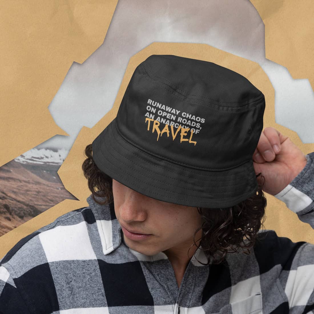 Anarchy of Travel Bucket Hat – Lässiger Fischerhut für Herren