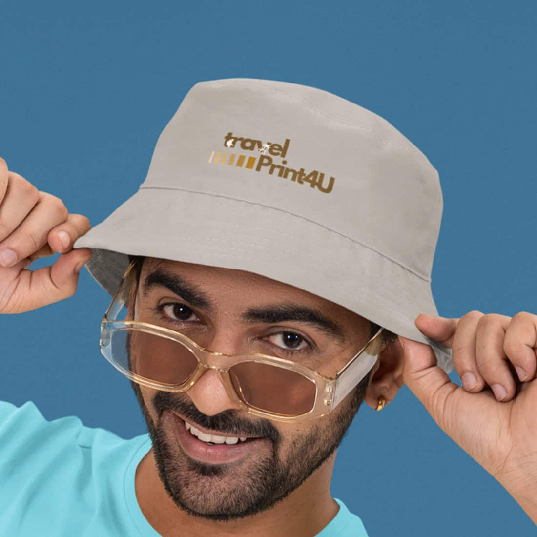 travelPrint4U Promo Bucket Hat – Unisex Fischerhut mit Logo-Print