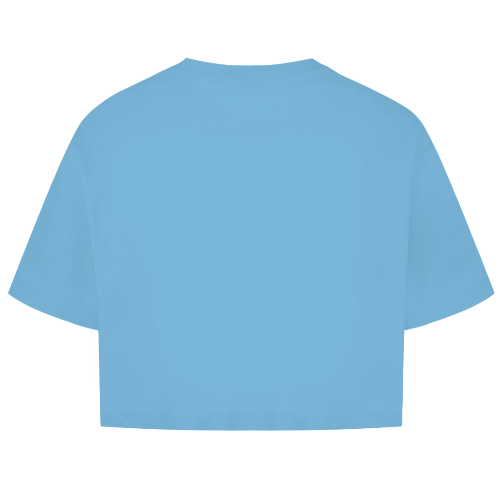 Hellblaues CropTop ohne Design (Rückseite).