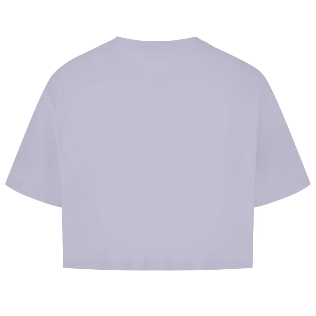 Lilafarbenes CropTop ohne Design (Rückseite).