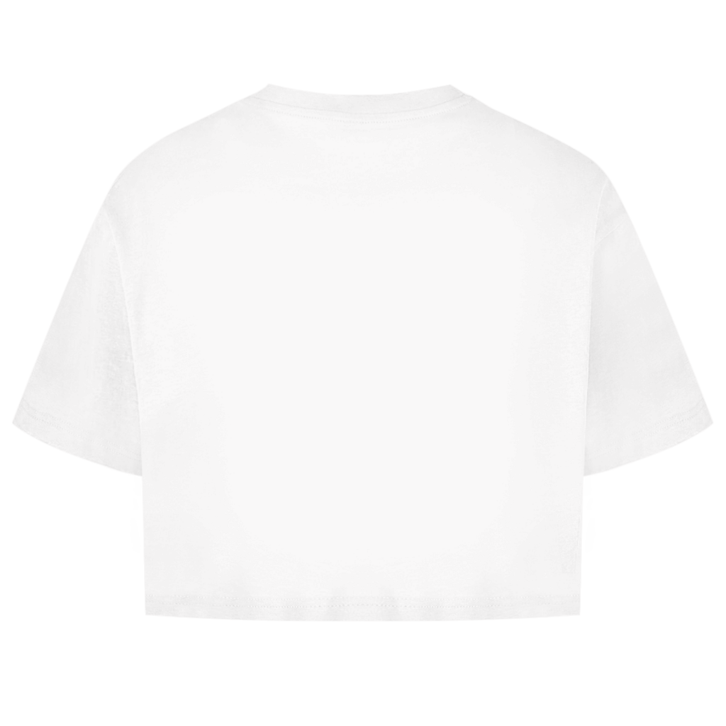 Weisses CropTop ohne Design (Rückseite).