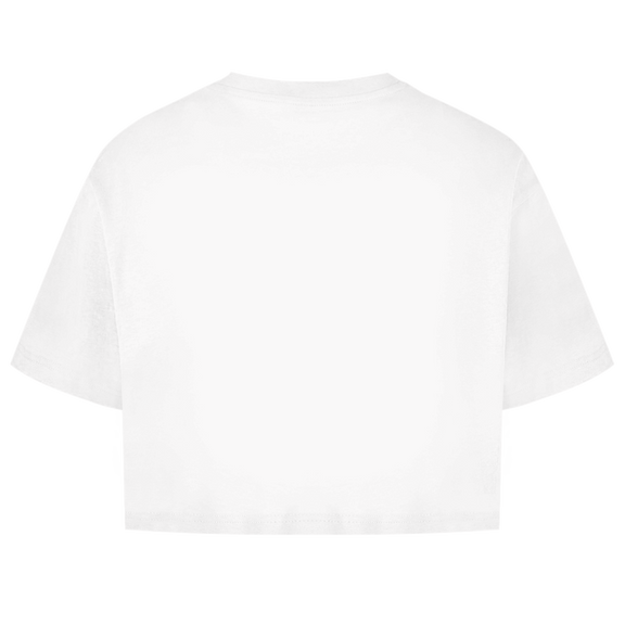 Weisses CropTop ohne Design (Rückseite).