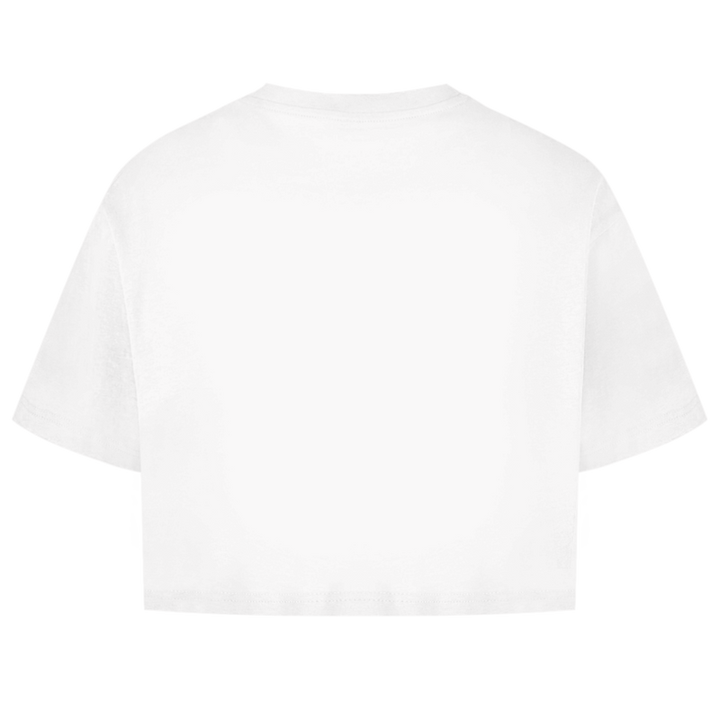 Weisses CropTop ohne Design (Rückseite).