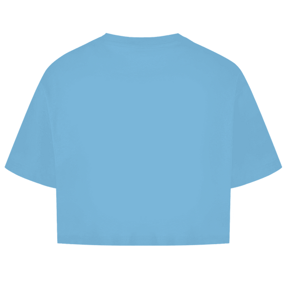 Hellblaues CropTop ohne Design (Rückseite).