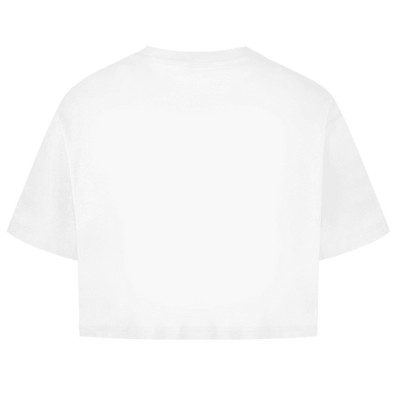 Weisses CropTop ohne Design (Rückseite).