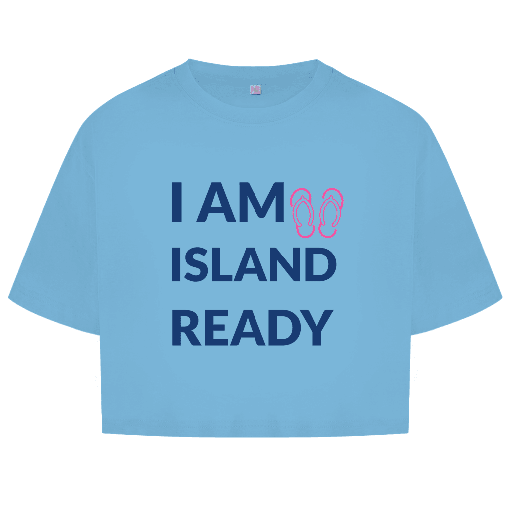 Sehr grosse Schrift in dunkelblau verteilt über drei Zeilen. Daneben kleine pinkfarbene Flipflops.