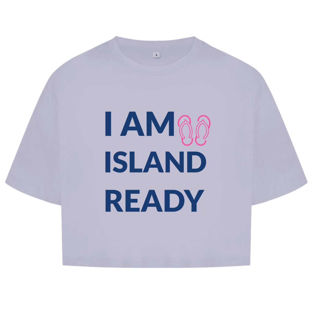 Sehr grosse Schrift in dunkelblau verteilt über drei Zeilen. Daneben kleine pinkfarbene Flipflops.