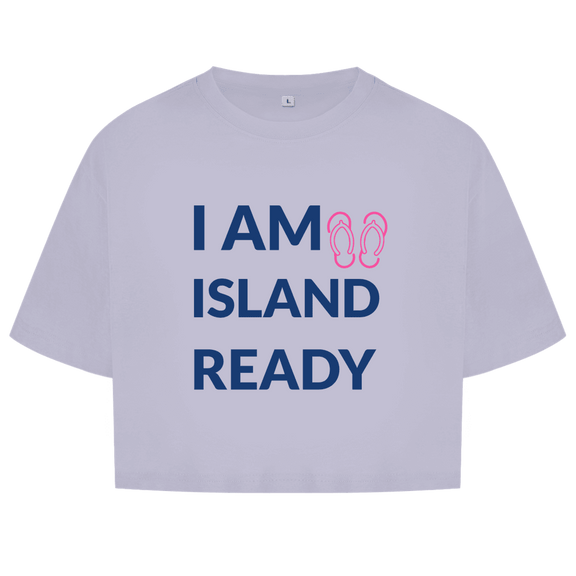 Sehr grosse Schrift in dunkelblau verteilt über drei Zeilen. Daneben kleine pinkfarbene Flipflops.