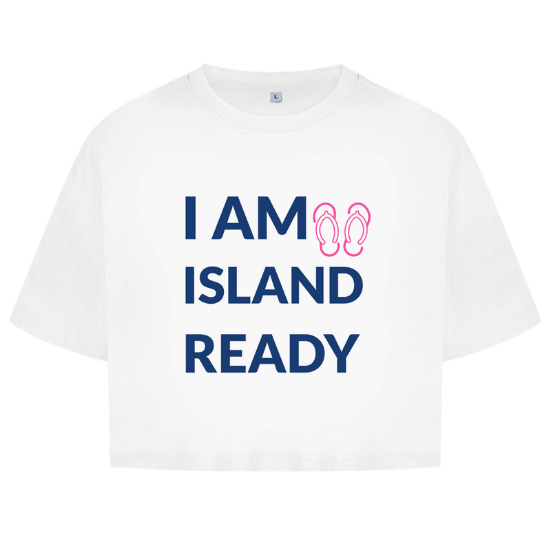 Sehr grosse Schrift in dunkelblau verteilt über drei Zeilen. Daneben kleine pinkfarbene Flipflops.