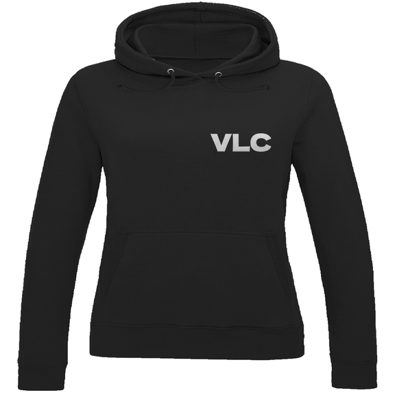Kapuzen Pullover für Damen mit VLC Airport Code Valencia. Farbe Royal Blau. Fernweh zum Anziehen von travelPrint4U.de