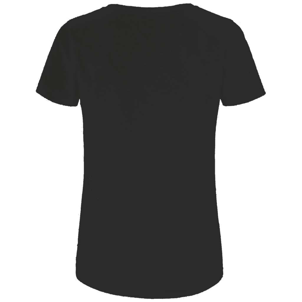 Schwarzes T-Shirt ohne Design (Rückseite).