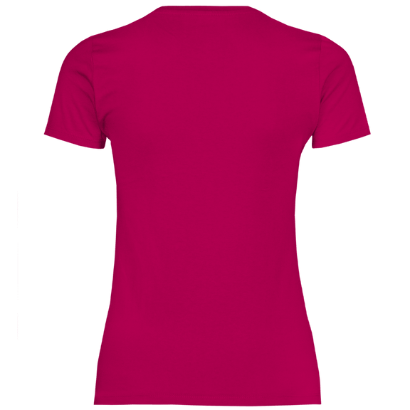 Beerenfarbenes T-Shirt ohne Design (Rückseite).