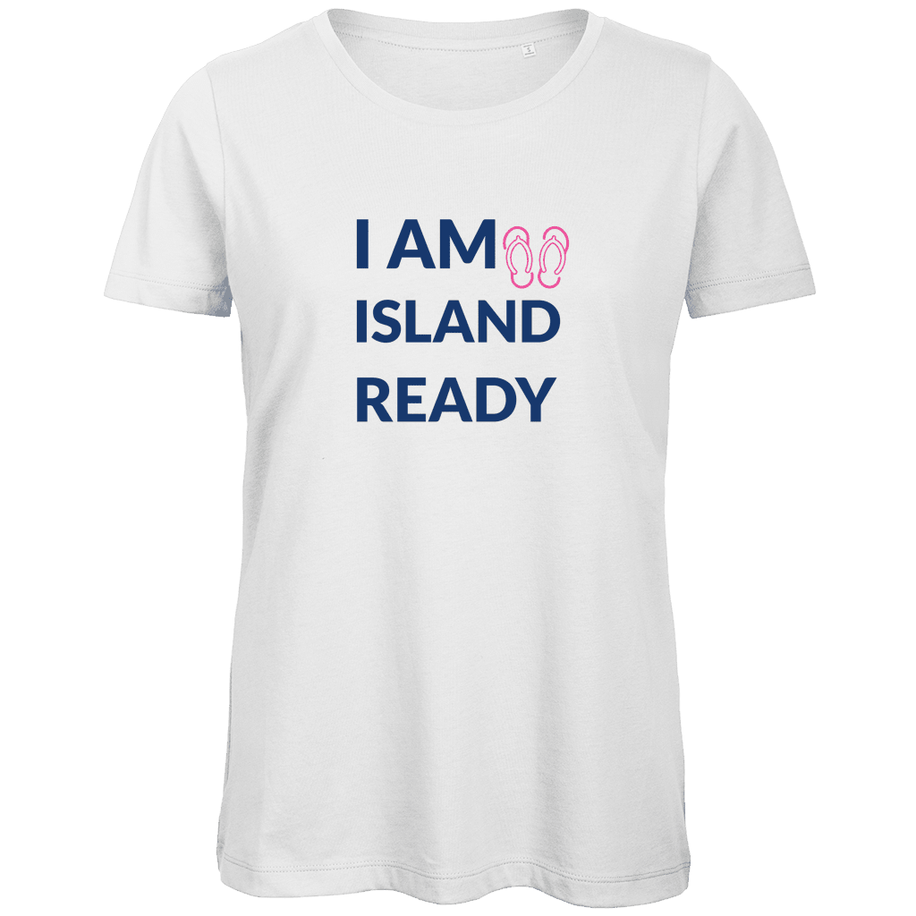 Sehr grosse Schrift in dunkelblau verteilt über drei Zeilen. Daneben kleine pinkfarbene Flipflops.