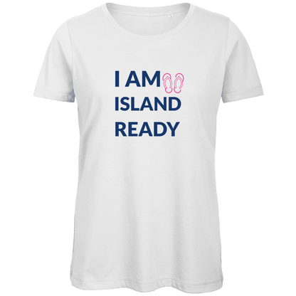 Sehr grosse Schrift in dunkelblau verteilt über drei Zeilen. Daneben kleine pinkfarbene Flipflops.