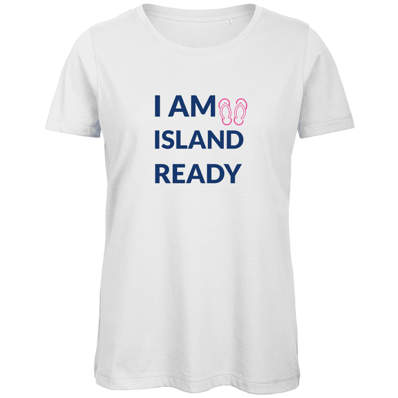 Sehr grosse Schrift in dunkelblau verteilt über drei Zeilen. Daneben kleine pinkfarbene Flipflops.