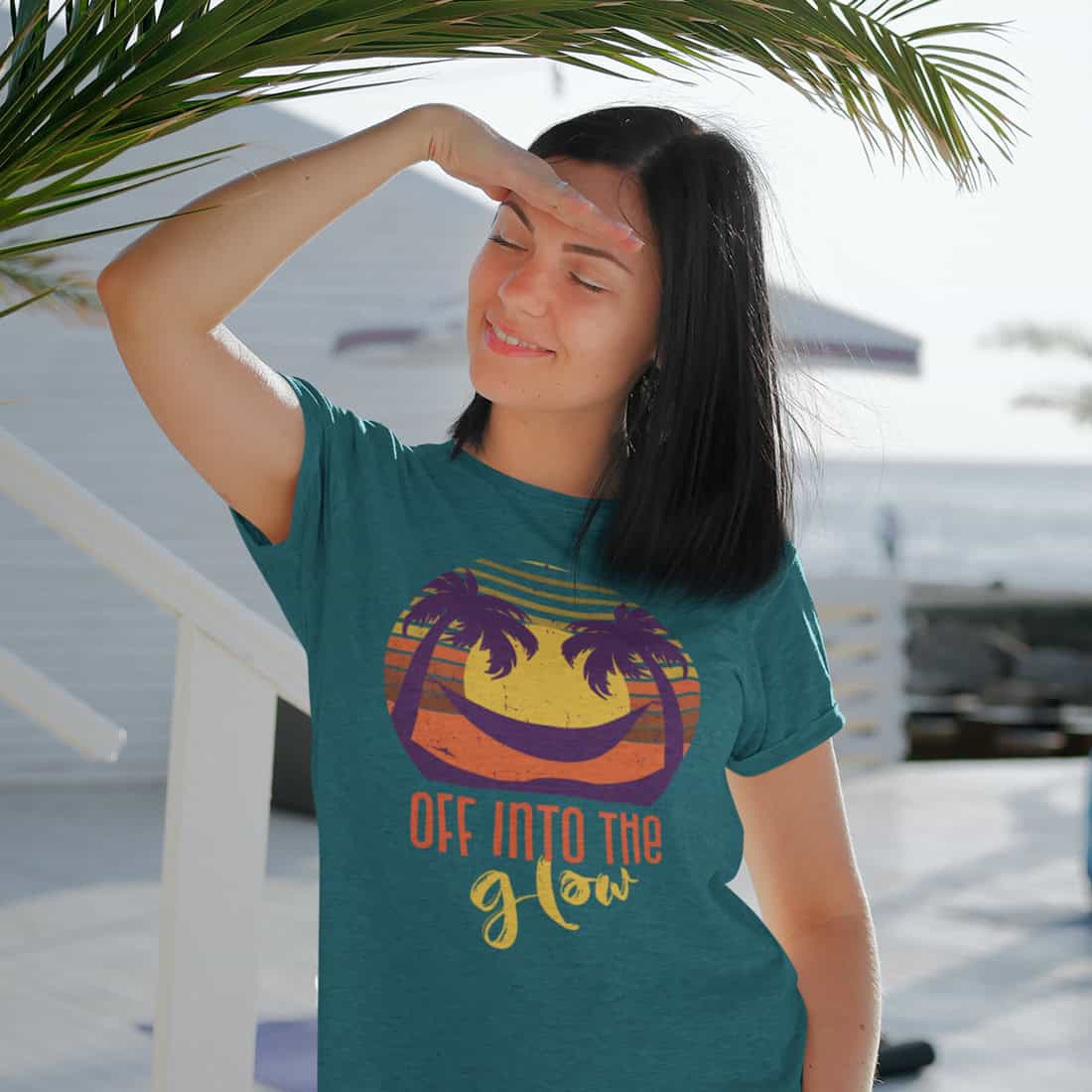 Damen T-Shirt, Off Glow