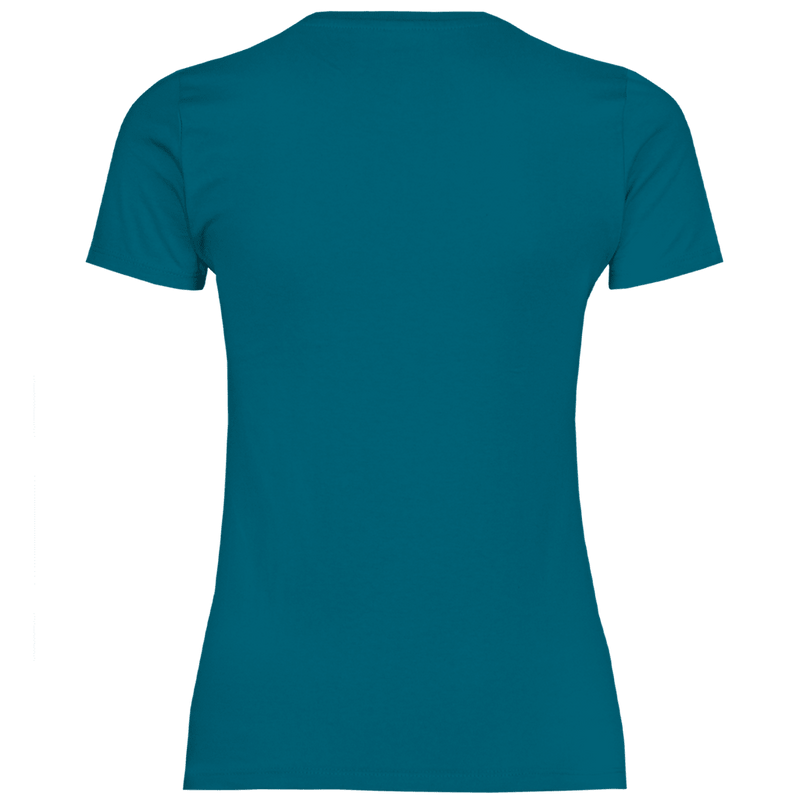 Blaugrünes T-Shirt ohne Design (Rückseite).