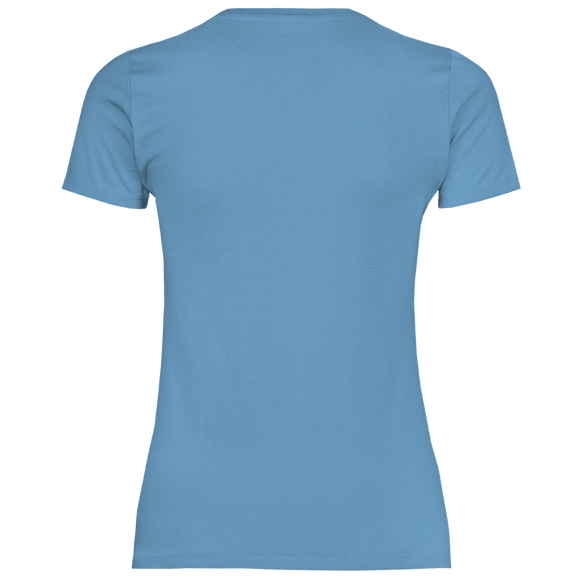 Hellblaues T-Shirt ohne Design (Rückseite).