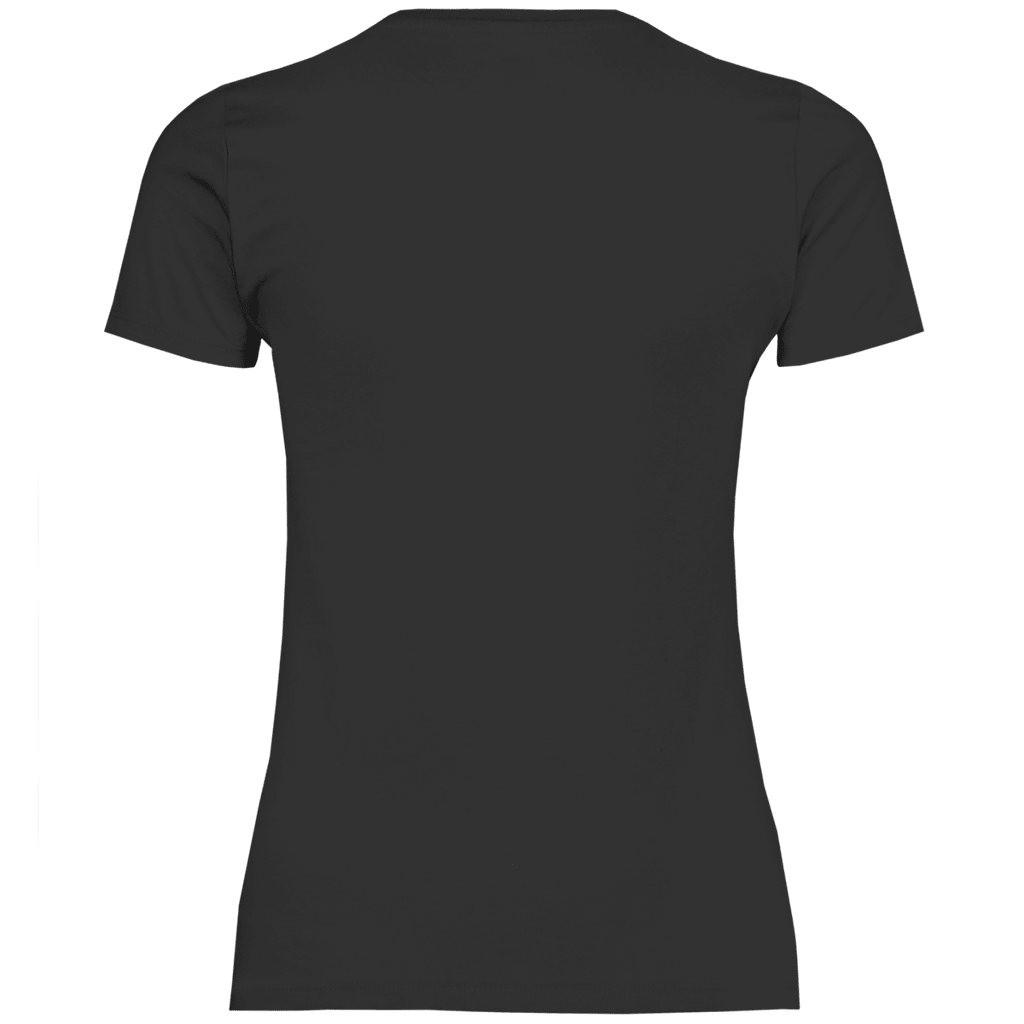 Schwarzes T-Shirt ohne Design (Rückseite).