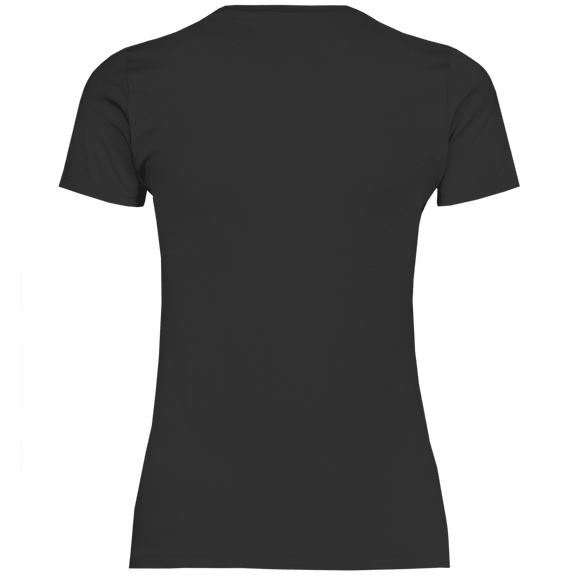Schwarzes T-Shirt ohne Design (Rückseite).