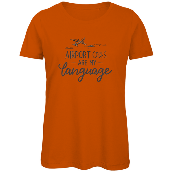 damen-tshirt_urban-orange_airport-codes-are-my-language