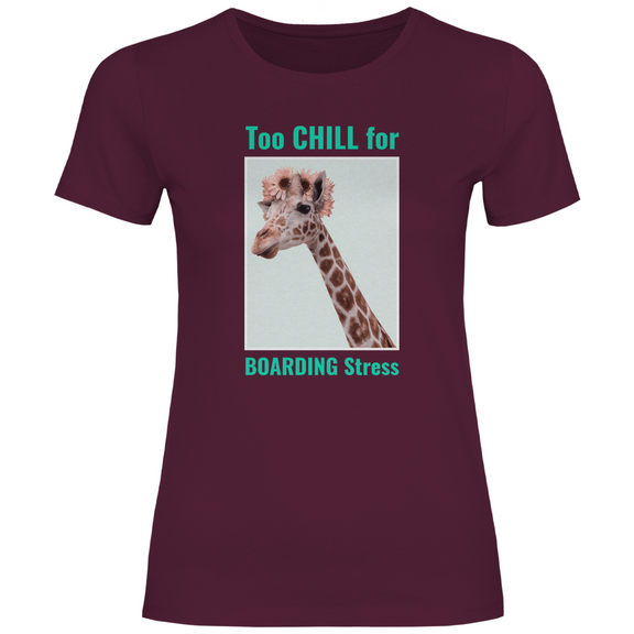 funshirt-damen_basic_too-chill-for-boarding_burgundy