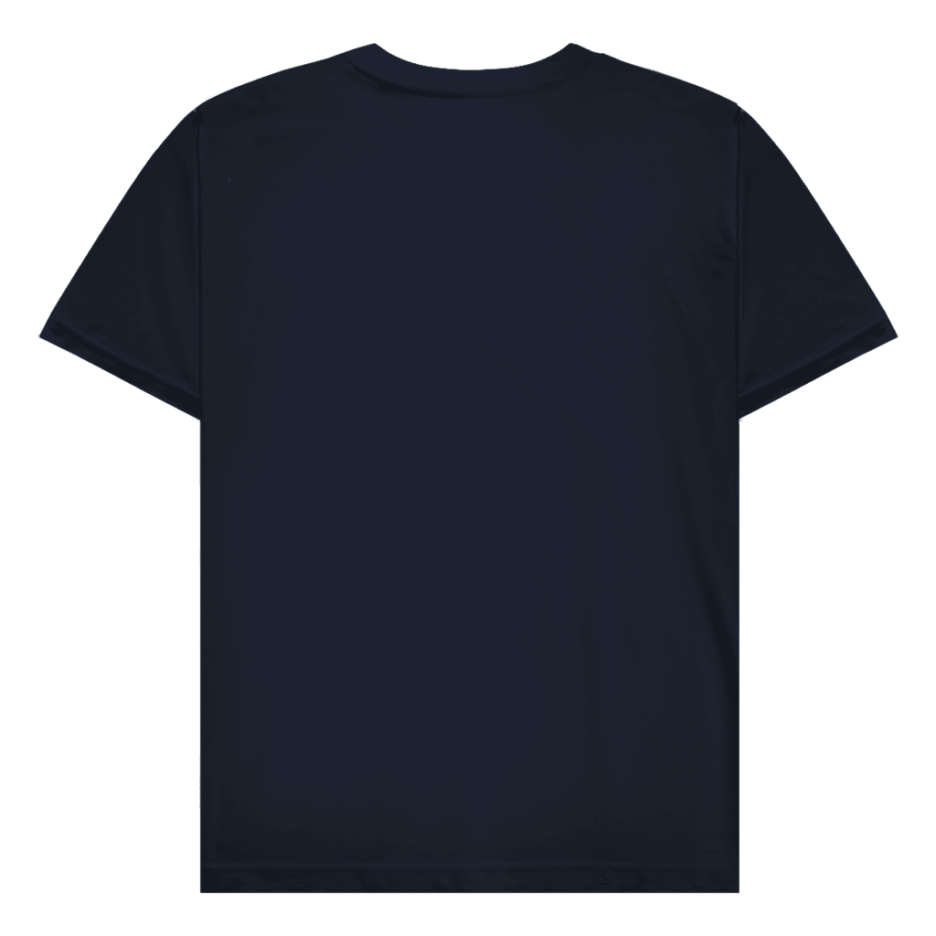 Dunkelblaues T-Shirt ohne Design (Rückseite).
