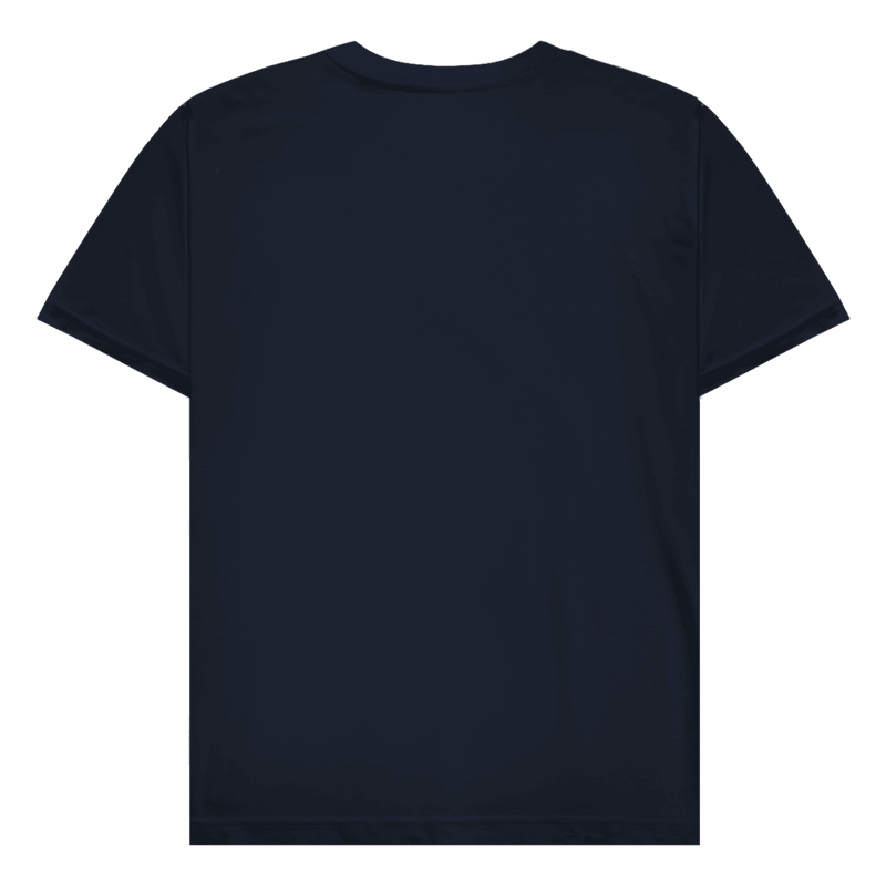 Dunkelblaues T-Shirt ohne Design (Rückseite).