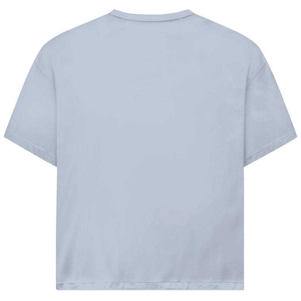 Hellblaues T-Shirt ohne Design (Rückseite).