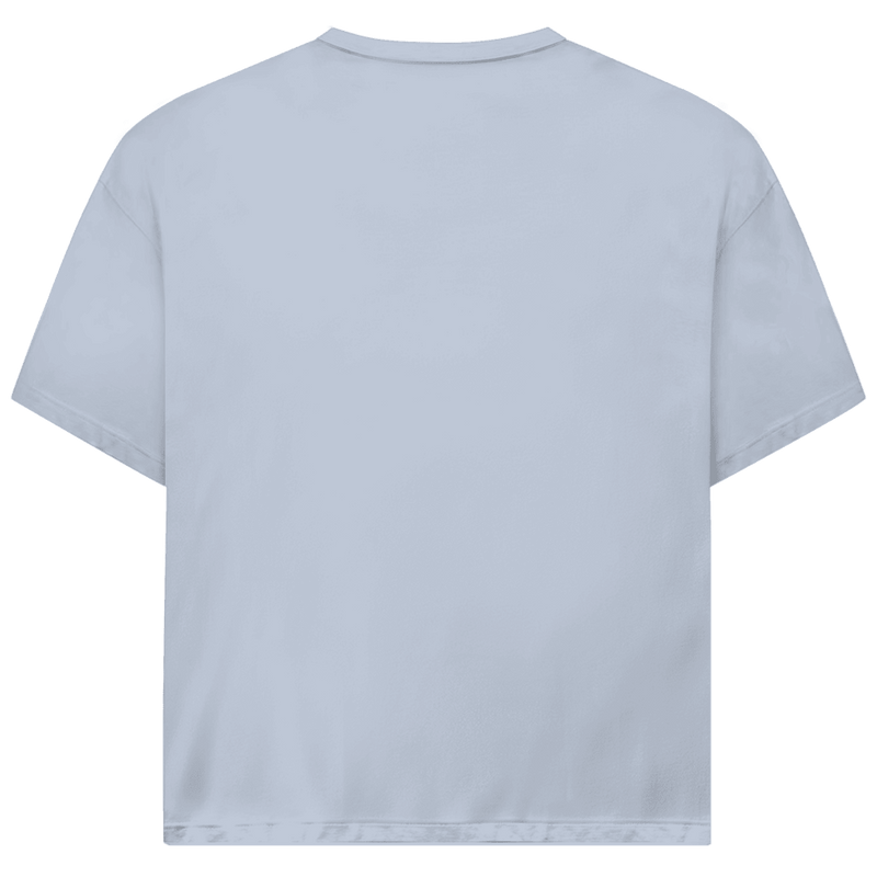 Hellblaues T-Shirt ohne Design (Rückseite).