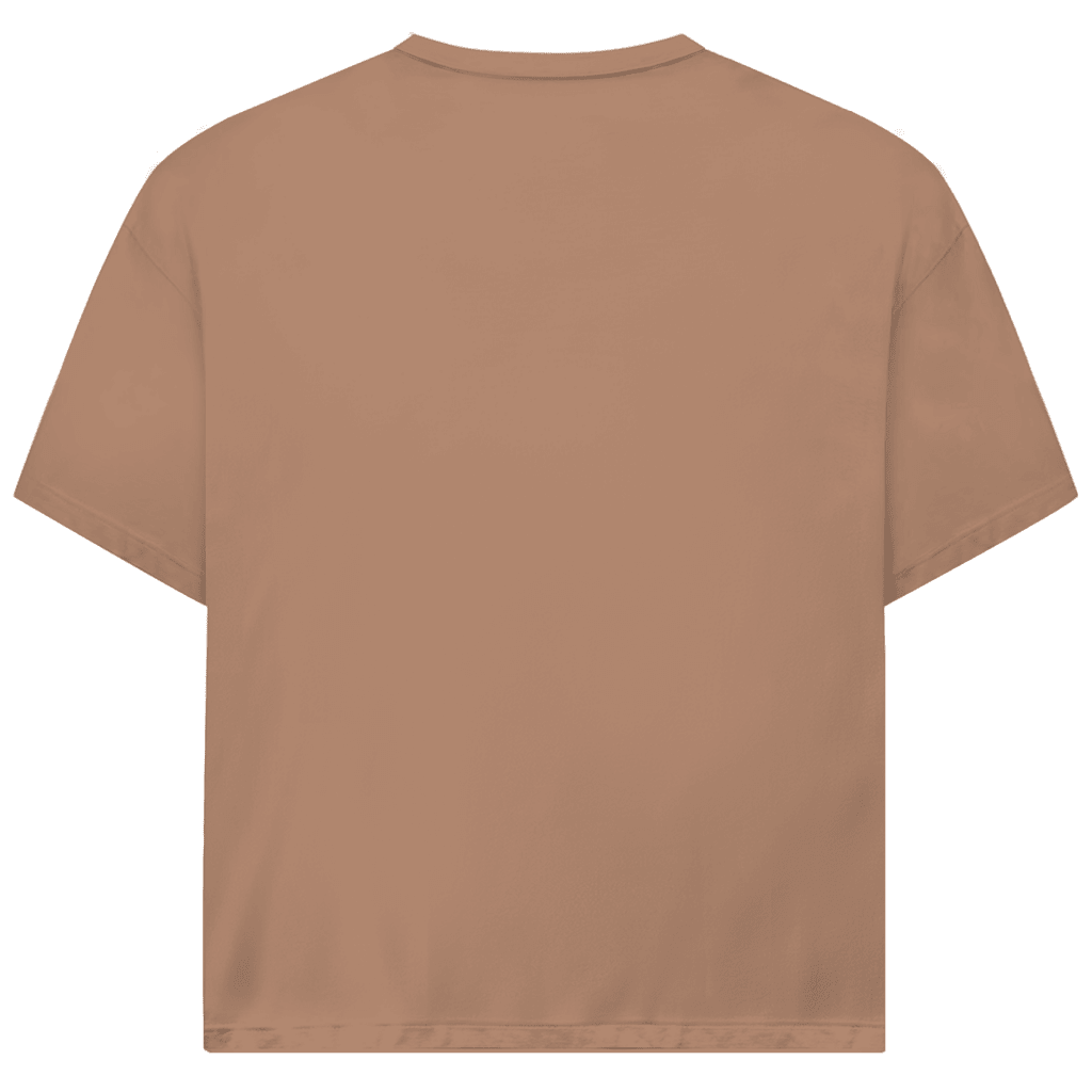 Erdfarbenes T-Shirt ohne Design (Rückseite).