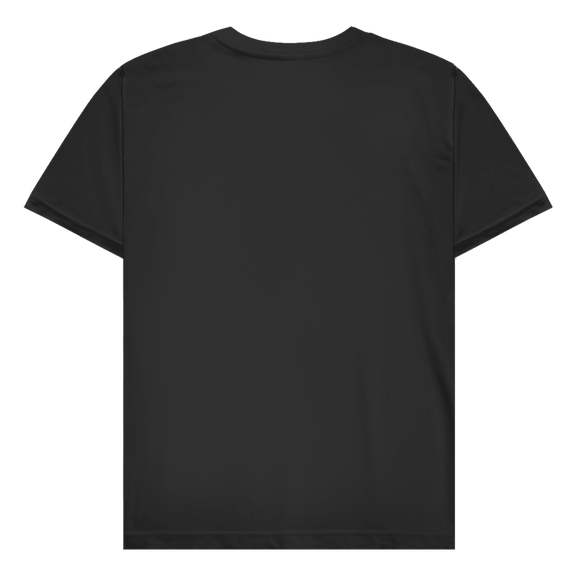 Schwarzes T-Shirt ohne Design (Rückseite).